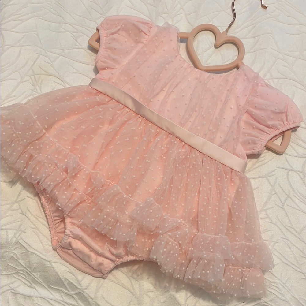 Pink Tulle Baby Dress with Bloomers 6–9M